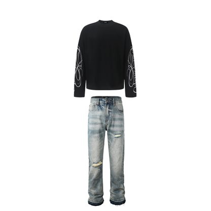 Script Drift combo: Script Sleeve Longsleeve with Drift Denim