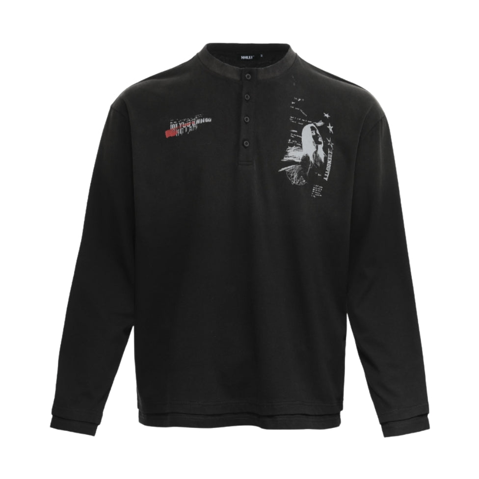 Distress Henley Longsleeve